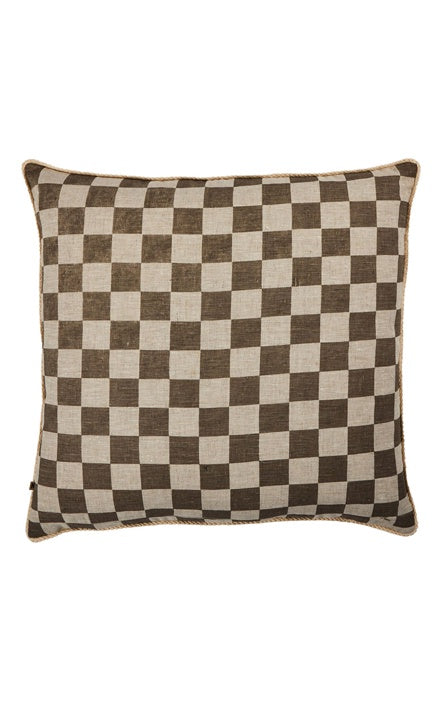 BONNIE AND NEIL FC205 SMALL CHECKERS GREY 60cm x 60cm CUSHION