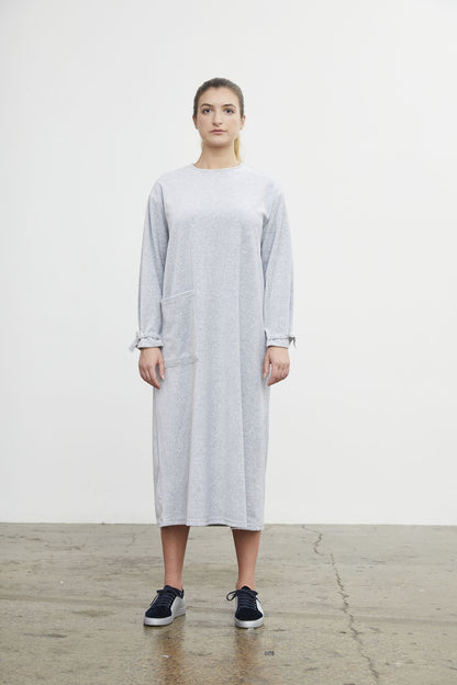 BARRY MADE ROKEBY VELVET DRESS GREY