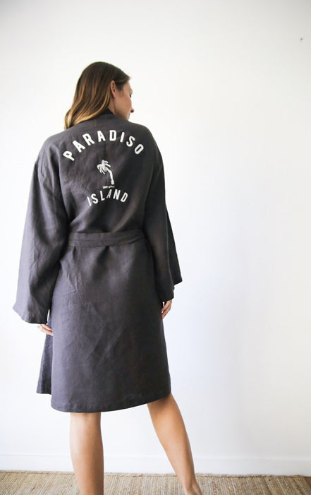 LIBBY WATKINS PARADISO ROBE CHARCOAL