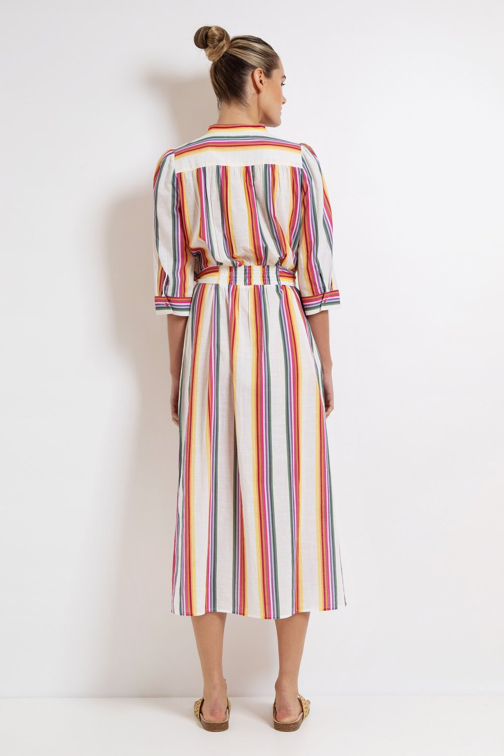 LOLA SUMMER STRIPE DRAY SHIRT DRESS