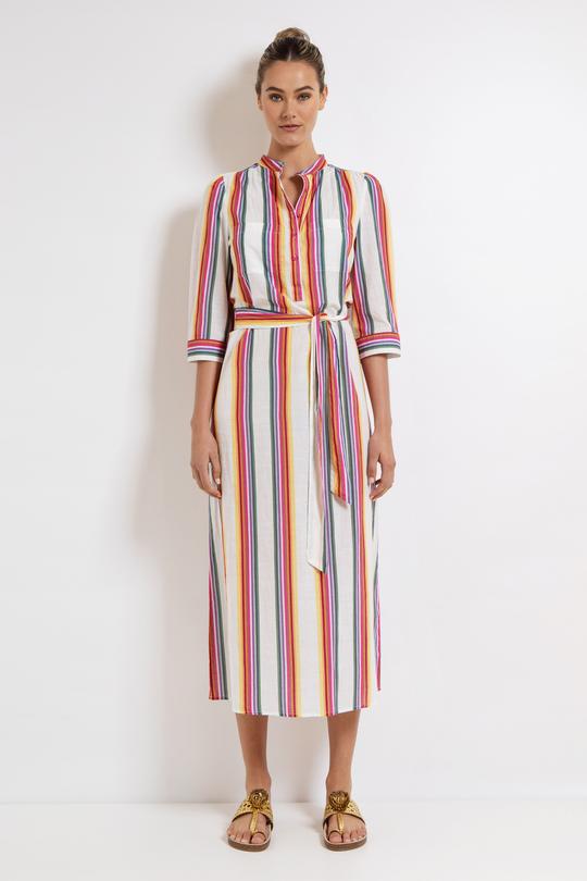 LOLA SUMMER STRIPE DRAY SHIRT DRESS