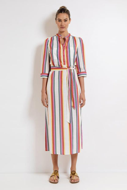 LOLA SUMMER STRIPE DRAY SHIRT DRESS