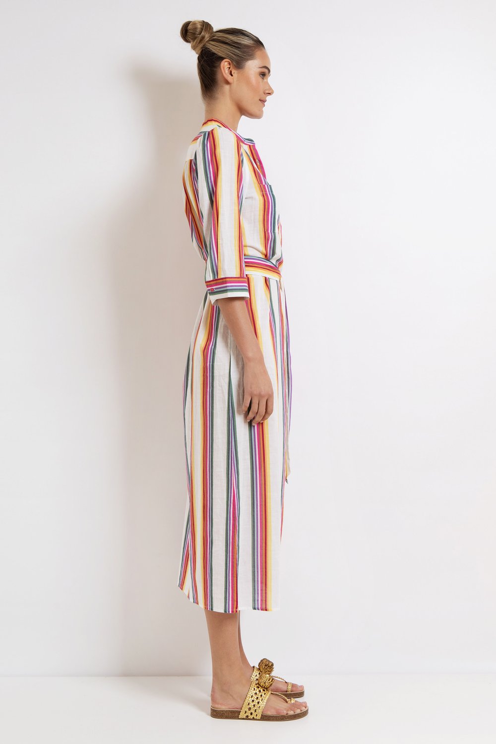 LOLA SUMMER STRIPE DRAY SHIRT DRESS