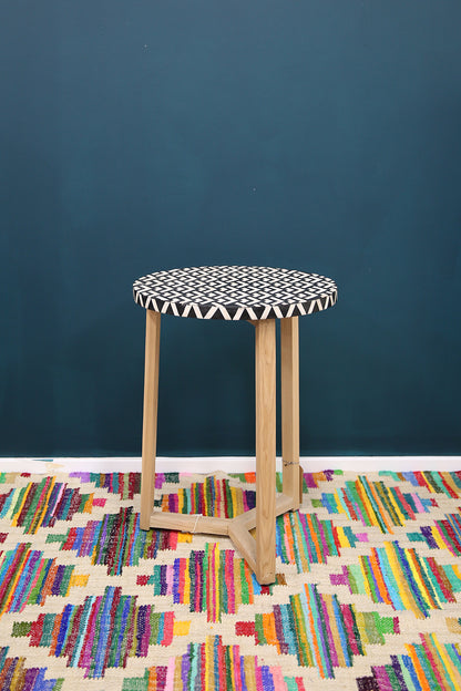 BONE INLAY ROUND SIDE TABLE